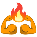🔥 fire + 💪 muscle emoji mashup