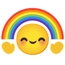 🌈 rainbow + 😊 blush emoji mashup
