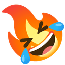 🔥 fire + 🤣 rolling_on_the_floor_laughing emoji mashup